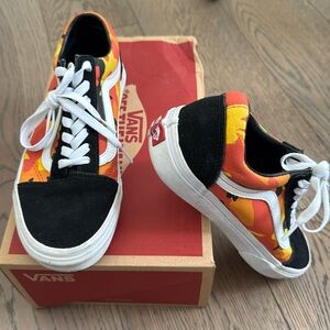 Vans Old Skool Pop Camo Black Spicy Orange Canvas Mens Size 6